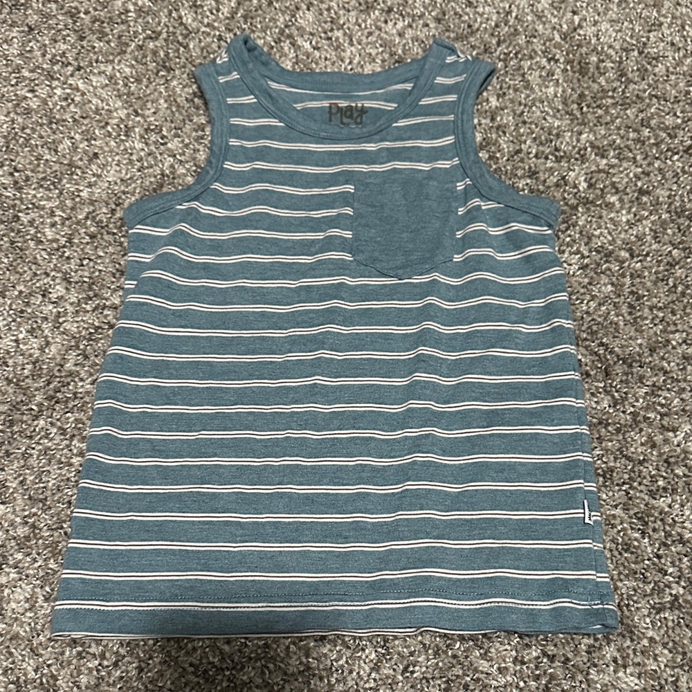 Little Sleepies Teal Striped Tank Top